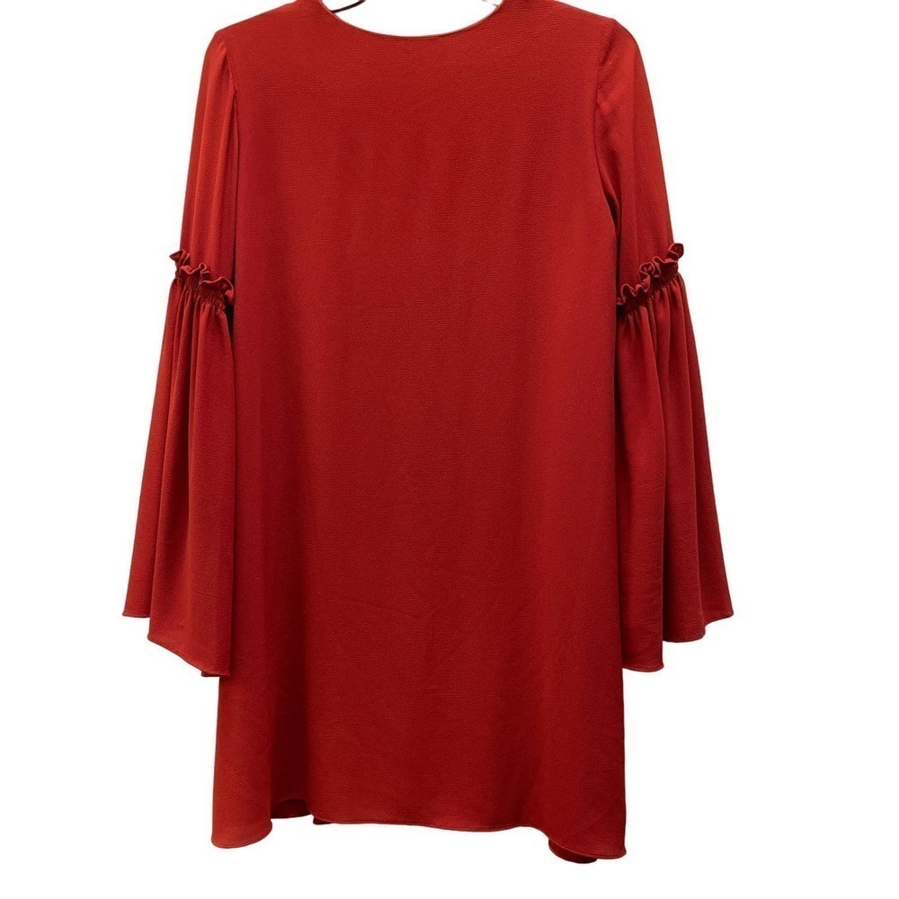 Zara bell sleeve shift dress Rust Orange - Picture 5 of 5